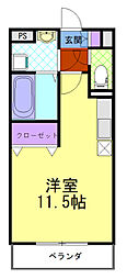 モアクレドール ワンルームの間取図画像