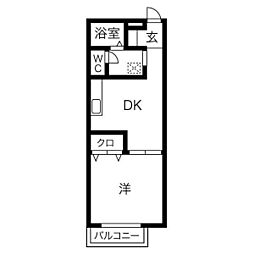アイハイツ 1DKの間取図画像