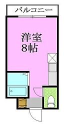 ヴィラフローレンス ワンルームの間取図画像