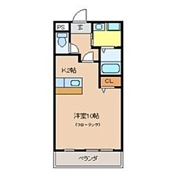 エターナル ワンルームの間取図画像