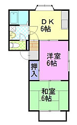 エフハウス1 2DKの間取図画像