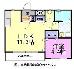 レモングラス釜井 1LDKの間取図画像