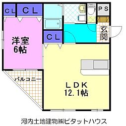 モンターナ 1LDKの間取図画像