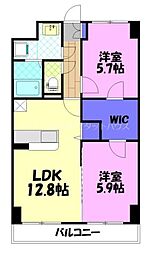 アグレアーブル 2LDKの間取図画像
