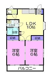 ハイツオオモリ 2LDKの間取図画像