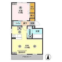 セジュールオリビエC 1LDKの間取図画像