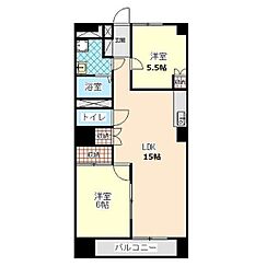 パークビュースーデン 2DKの間取図画像