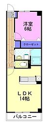 ライラック2 1LDKの間取図画像