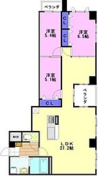 ジックス桜 3LDKの間取図画像