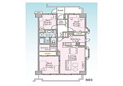 メガロン三浦海岸第2 3SLDKの間取図画像