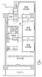 サンヴェール湘南平塚 3LDKの間取図画像