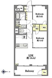 東建マンション学芸大 2LDKの間取図画像