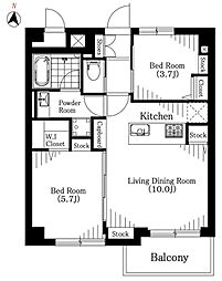 藤和シティコープ東陽町 2LDKの間取図画像