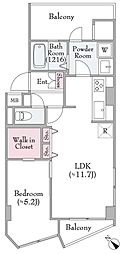 四谷軒第5経堂シティコーポ 1LDKの間取図画像