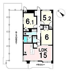ライオンズマンション二軒茶屋 3LDKの間取図画像