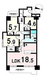 ダイアパレス五橋カルテット 3LDKの間取図画像
