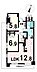 間取り：専有面積60.57m2、2LDK