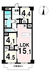 ラポール錦町 3LDKの間取図画像