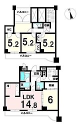 レックスハイツ東照宮 4LDKの間取図画像