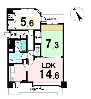 間取り ライオンズマンション愛宕大橋リバーサイド 3階/-