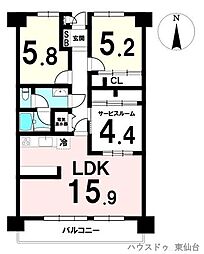 MAC広瀬川コート 3SLDKの間取図画像