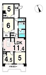 旭コーポラス北仙台 4LDKの間取図画像
