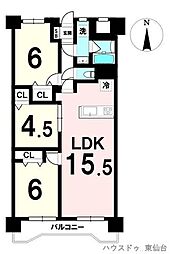 チサンマンション支倉 3LDKの間取図画像