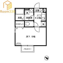 グリシーヌ上高田 1Kの間取図画像