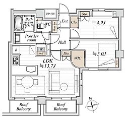 ライオンズマンション麻布十番南 1SLDKの間取図画像