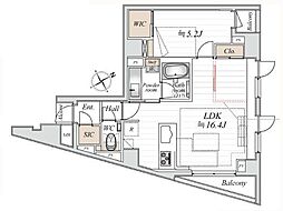 ファミール銀座EAST 1LDKの間取図画像