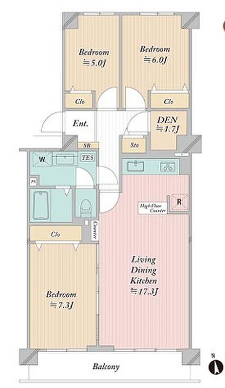 ~無駄のない3LDKプランを採用~ ・部屋数の多い4LDKでは意外と部屋を持て余してしまう方に人気の3LDKを採用。 ・DINKS世帯の方、お子様が独立されたご夫婦にも人気の間取りです。