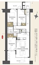 ヴェルデゾーナ新八柱 3LDKの間取図画像