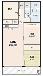 ファミール南常盤平 2SLDKの間取図画像