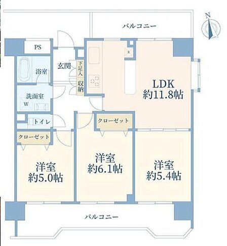 3LDK 間取り