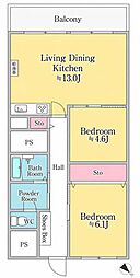 琴似コーポ 2LDKの間取図画像
