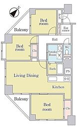 ノースピア発寒 3LDKの間取図画像
