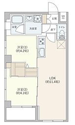 モナークマンション田町 2LDKの間取図画像