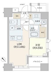 ルフォン築地ザ・レジデンス 1LDKの間取図画像