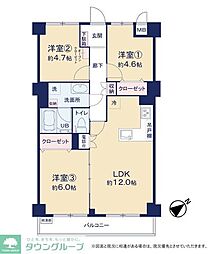 藤和大倉山コープ 3LDKの間取図画像