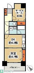 エステムプラザ川崎 2DKの間取図画像