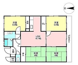 ニューコーポ大山 4LDKの間取図画像