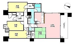 ライオンズ新瑞橋グランゲートガーデンテラス 4LDKの間取図画像