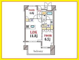 プレミスト明石町 2LDKの間取図画像