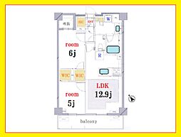 ディアナコート小石川播磨坂レジデンス新築未入居収納豊富。 2LDKの間取図画像