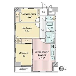 レックス森下 2SLDKの間取図画像