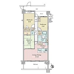 サンクレイドル西八王子アリア 3LDKの間取図画像