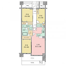 藤沢パーク・ホームズ弐番館 3LDKの間取図画像