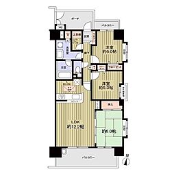 日神パレステージ西川口グランアベニュー 3LDKの間取図画像