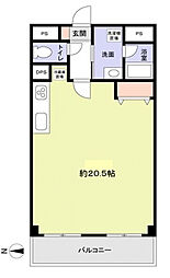 向陽セントラルハイツ ワンルームの間取図画像