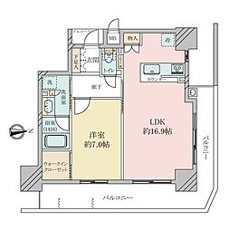 ベリスタ神戸旧居留地 1LDKの間取図画像